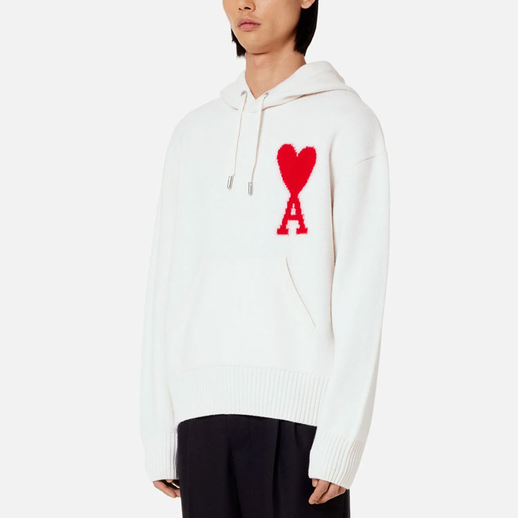 Ami Paris AMIPARIS SS22 Logo Hoodie with Drawstring Beige Unisex Heart Design. UKS802018-154 圖 3