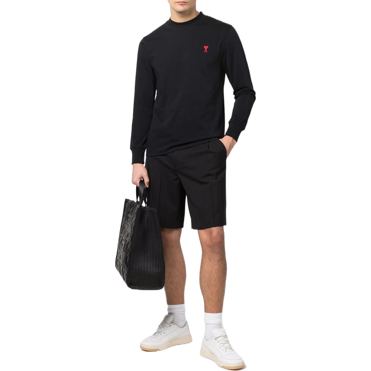 Shop 아미파리 AMIPARIS SS22 로고 풀오버 스웻셔츠 유니섹스 커플룩 블랙. UTS200701-001