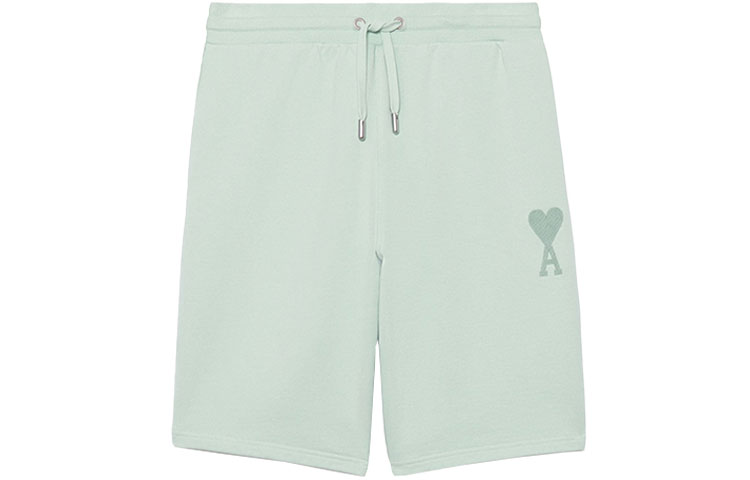 Ami Paris AMIPARIS SS22 Mint Green Relaxed Fit Casual Shorts  Solid Color Tie-Waist. HSO602-747441