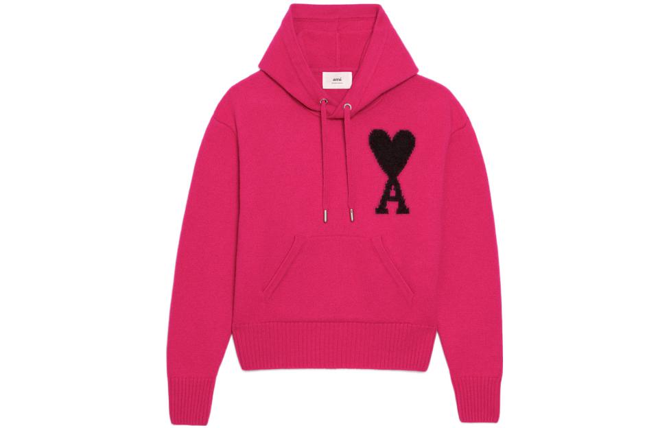 Order Ami Paris 2022春夏霓虹紫心型Logo抽繩連帽上衣 男女通用款式 UKS802018-630