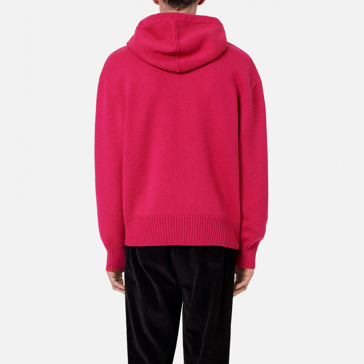 Shop Ami Paris 2022春夏霓虹紫心型Logo抽繩連帽上衣 男女通用款式 UKS802018-630