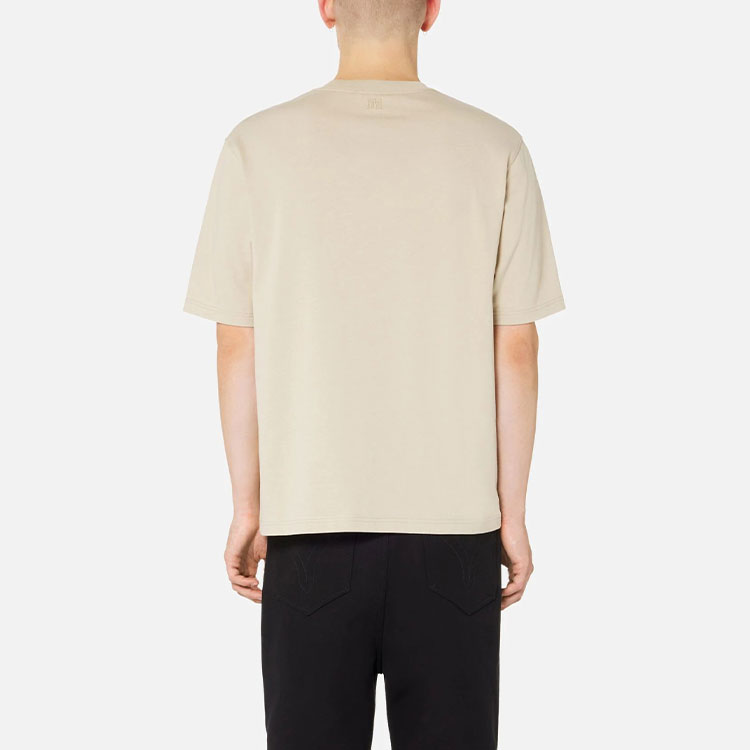 Shop Ami Paris AMIPARIS SS22 Camiseta Unisex Logo Corazón Pastel Bordado Manga Corta. UTS002726-250