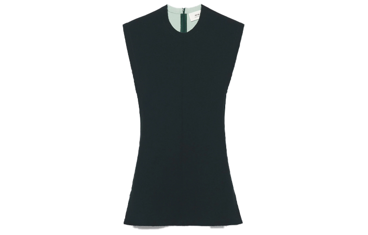 Order Ami Paris AMIPARIS SS22 Vestido Mini Bicolor Sin Mangas Verde. FDR003253-320