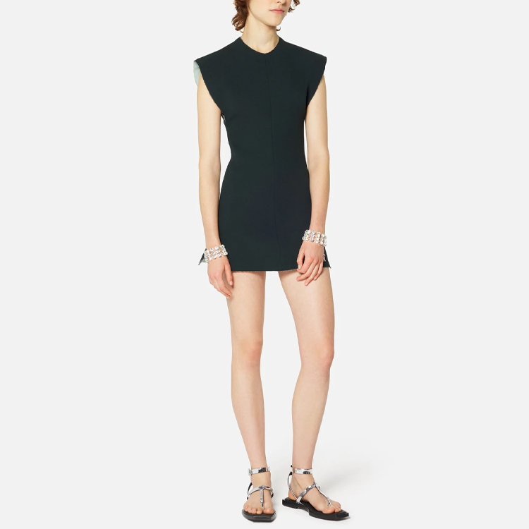 Lookbook Ami Paris AMIPARIS SS22 Vestido Mini Bicolor Sin Mangas Verde. FDR003253-320