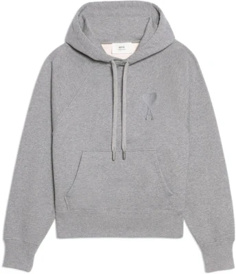 Ami Paris AMIPARIS SS22 男女款灰色連帽衫 刺繡標誌設計. USW202747-055 Order Ami Paris AMIPARIS SS22 男女款灰色連帽衫 刺繡標誌設計. USW202747-055