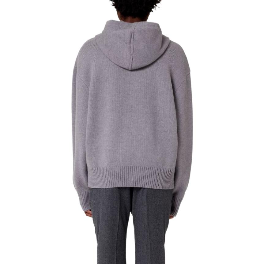 Shop Ami Paris AMIPARIS SS22 男女款Logo愛心拼色連帽上衣 - 灰色 UKS802.018057