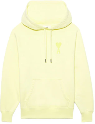 Ami Paris AMIPARIS SS22 Yellow Hoodie with Heart Logo Unisex Couple Wear. USW202-747703 Buy Ami Paris AMIPARIS SS22 Yellow Hoodie with Heart Logo Unisex Couple Wear. USW202-747703