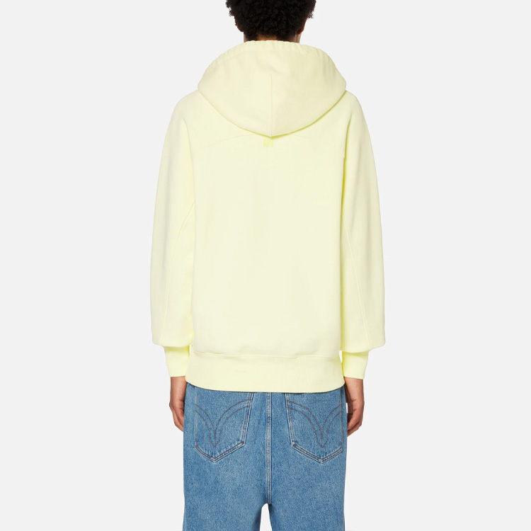 Shop Ami Paris AMIPARIS SS22 Yellow Hoodie with Heart Logo Unisex Couple Wear. USW202-747703