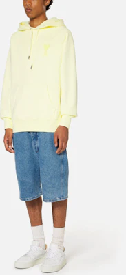 Ami Paris AMIPARIS SS22 Yellow Hoodie with Heart Logo Unisex Couple Wear. USW202-747703 Purchase Ami Paris AMIPARIS SS22 Yellow Hoodie with Heart Logo Unisex Couple Wear. USW202-747703