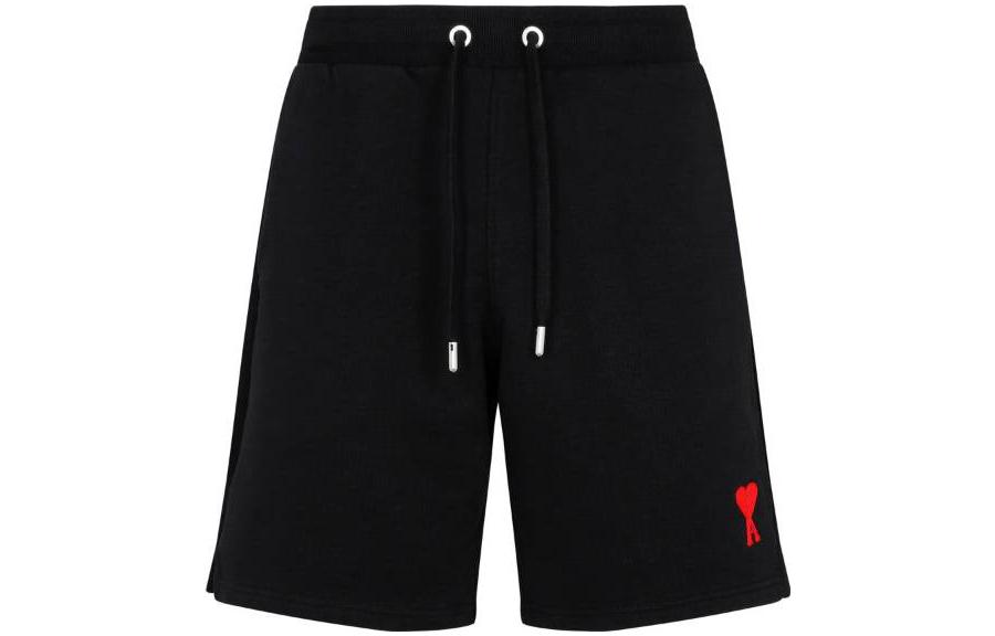 Order Ami Paris AMIPARIS SS23 黑色高腰愛心刺繡休閒短褲 USO604747-009