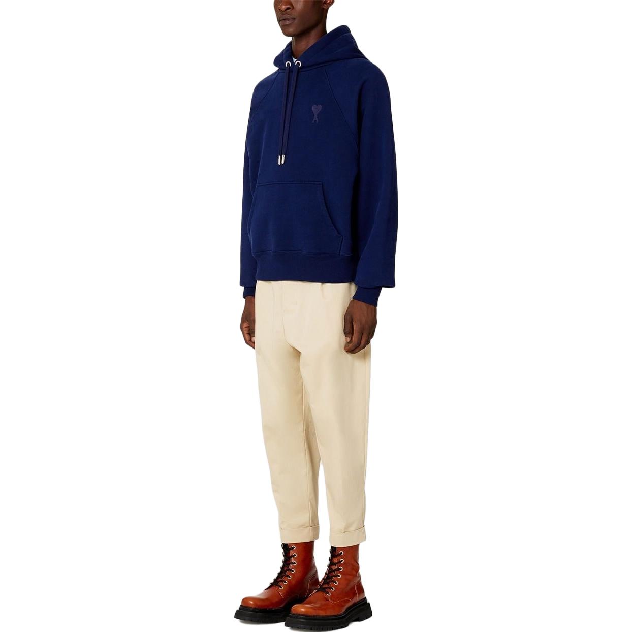 Ami Paris AMIPARIS SS23  Blue Logo Drawstring Hoodie Long Sleeve Pullover. USW204747-496 圖 5