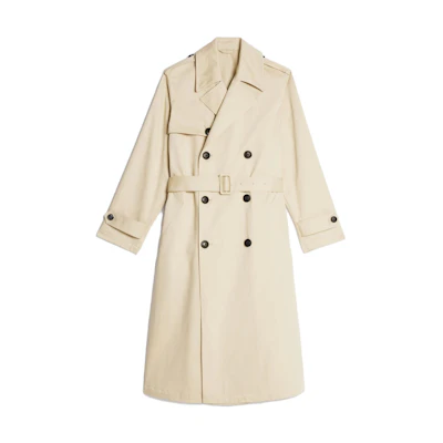 Ami Paris AMIPARIS SS23 Double-Breasted Solid Trench Coat Off-White. UCO106CO0009-709
