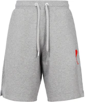 Order Ami Paris AMIPARIS SS23 Grey Loose Fit Shorts with Heart Embroidery. HSO602747-055