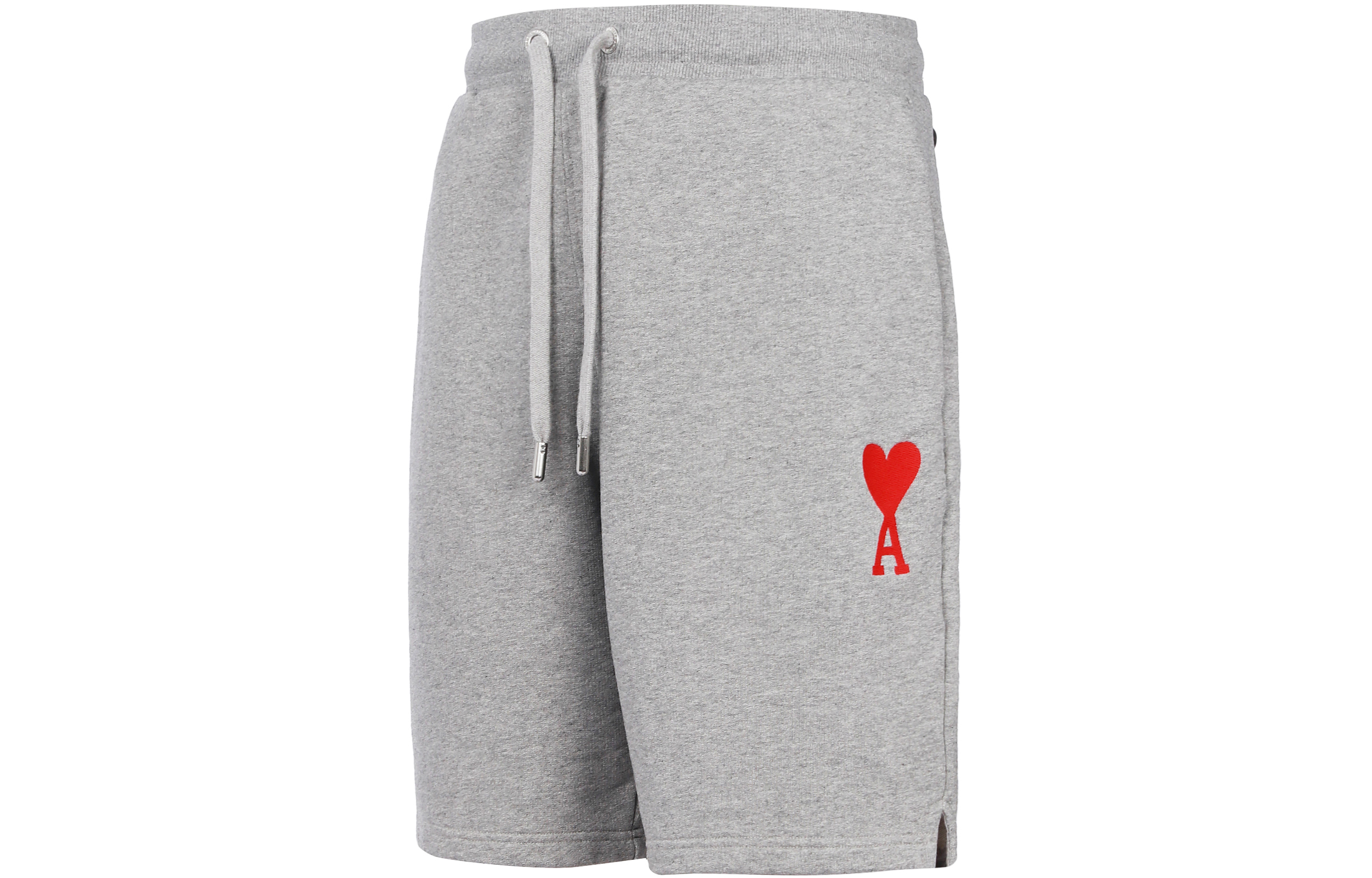 Lookbook Ami Paris AMIPARIS SS23 灰色寬鬆短褲配心型刺繡。 HSO602747-055