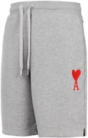 Lookbook Ami Paris AMIPARIS SS23 Grey Loose Fit Shorts with Heart Embroidery. HSO602747-055