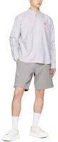 Purchase Ami Paris AMIPARIS SS23 Grey Loose Fit Shorts with Heart Embroidery. HSO602747-055
