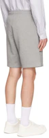 Details for Ami Paris AMIPARIS SS23 Grey Loose Fit Shorts with Heart Embroidery. HSO602747-055