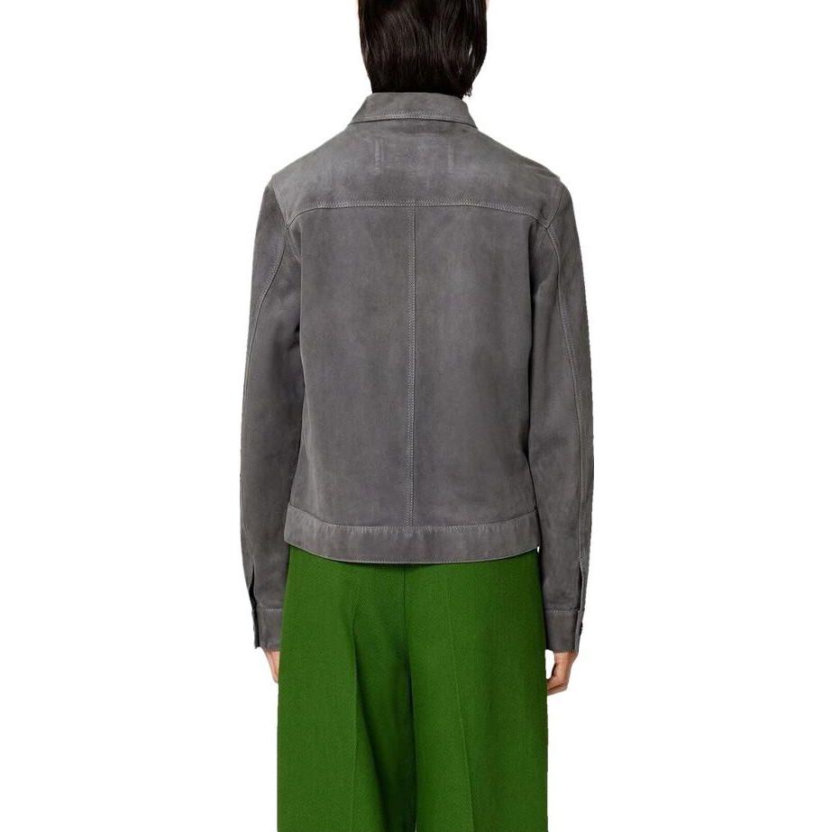 Ami Paris AMIPARIS SS23  Solid Color Suede Button-Up Jacket in Gray. HJK203506-081 圖 5