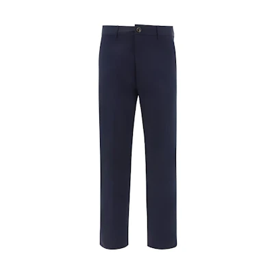 Ami Paris AMIPARIS SS23 Solid Straight-Leg Casual Pants Blue HTR005CO0009-491