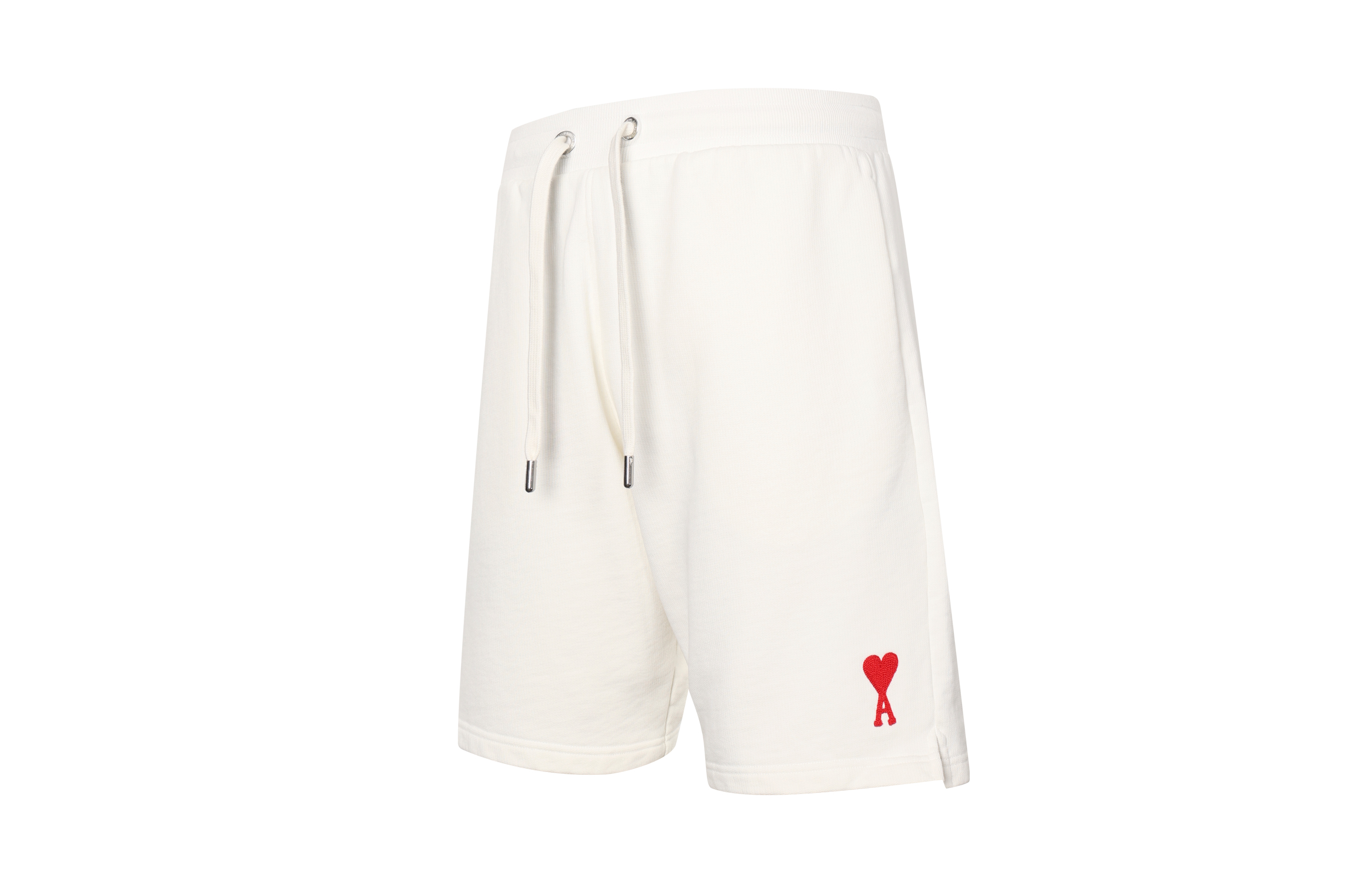 Lookbook Ami Paris AMIPARIS SS23 白色抽繩短褲附刺繡Logo。 USO604747-175