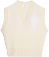 Ami Paris AMIPARIS SS23 Beige V-Neck Sleeveless Vest with Logo Print Unisex. UKS702018-715 Ami Paris AMIPARIS SS23 Beige V-Neck Sleeveless Vest with Logo Print Unisex. UKS702018-715