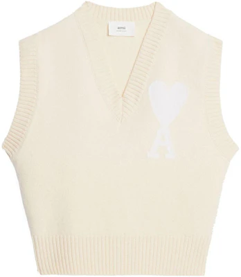 Ami Paris AMIPARIS SS23 米色V领无袖印花Logo马甲 男女同款夹克. UKS702018-715 Buy Ami Paris AMIPARIS SS23 米色V领无袖印花Logo马甲 男女同款夹克. UKS702018-715