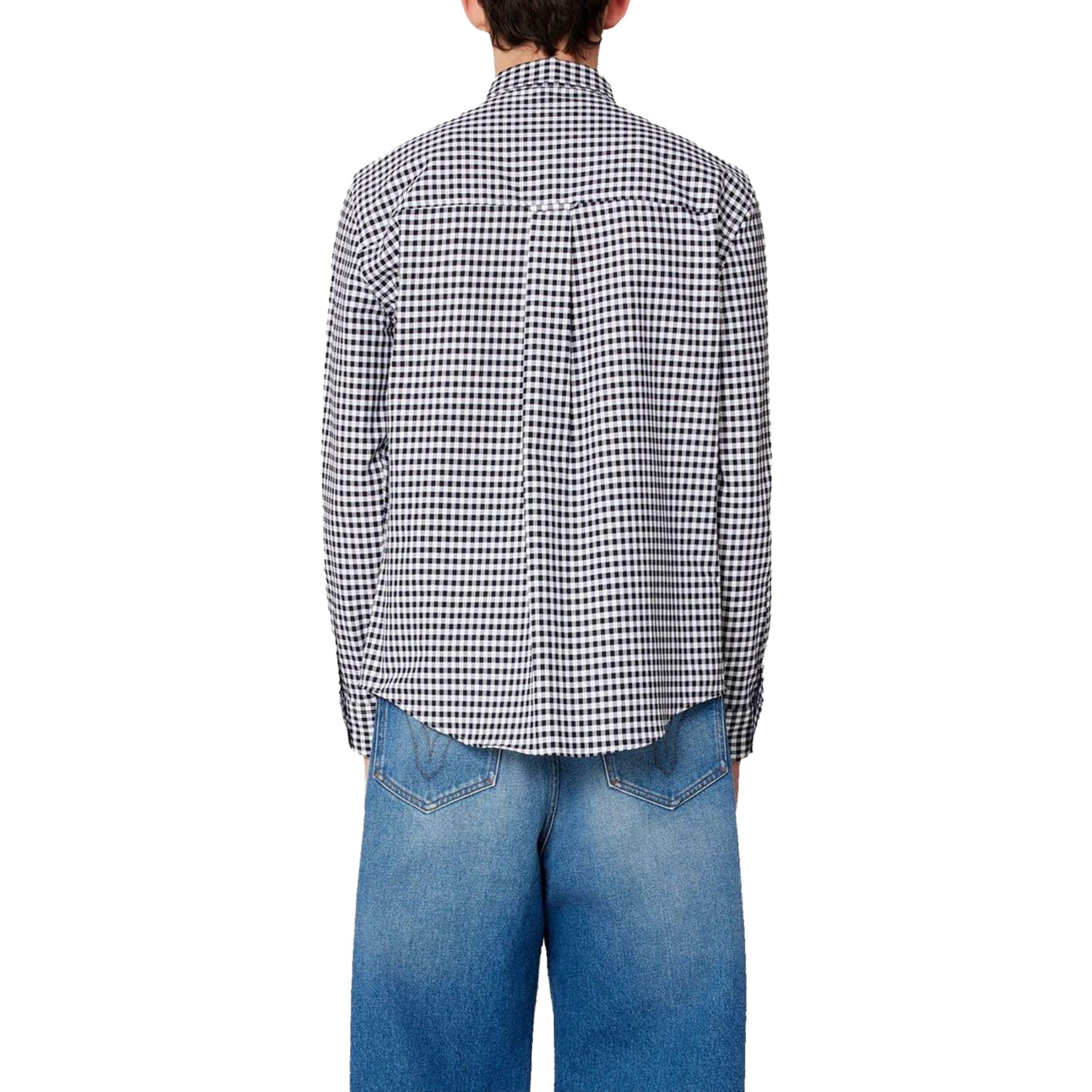 Ami Paris AMIPARIS SS23 Black Heart Check Single-Breasted Collared Long Sleeve Shirt Men. HSH113CO0023-492 圖 5