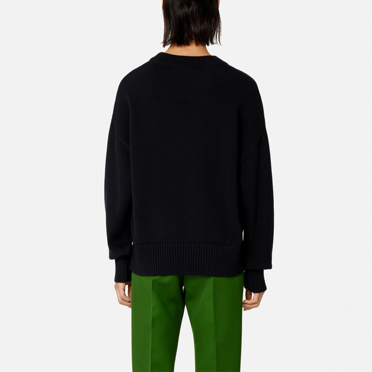 Ami Paris AMIPARIS SS23 Black Jacquard Heart Pattern Crewneck Knit Sweater Unisex. UKS008016-009 圖 4