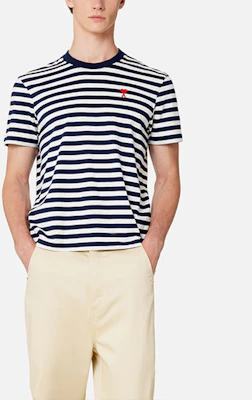 Ami Paris AMIPARIS SS23 Blue White Striped Heart Cotton Unisex Casual T-Shirt. UTS013074-492 Lookbook Ami Paris AMIPARIS SS23 Blue White Striped Heart Cotton Unisex Casual T-Shirt. UTS013074-492