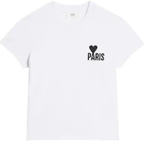 Ami Paris AMIPARIS SS23 Embroidered Heart Logo Unisex Crewneck White T-Shirt. UTS014701-100 Ami Paris AMIPARIS SS23 Embroidered Heart Logo Unisex Crewneck White T-Shirt. UTS014701-100