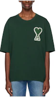 Ami Paris AMIPARIS SS23 Heart Logo Print Crewneck T-Shirt Deep Green - UTS002726-306 Ami Paris AMIPARIS SS23 Heart Logo Print Crewneck T-Shirt Deep Green - UTS002726-306