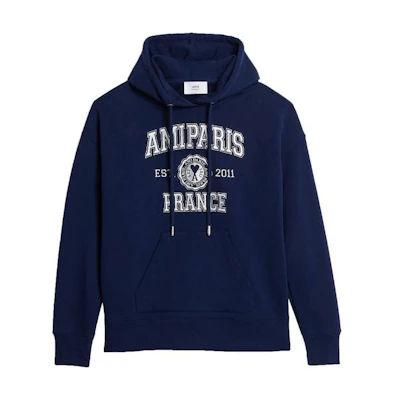 Ami Paris AMIPARIS SS23 Letter Print Loose Hoodie Unisex Blue USW208747-491