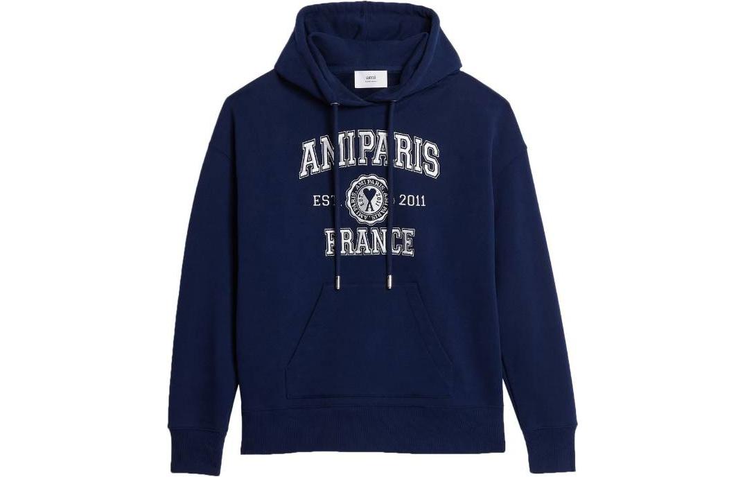 Order Ami Paris AMIPARIS SS23 字母印花寬鬆連帽衫 男女同款 藍色 USW208747-491