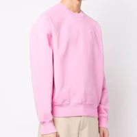 Details for Ami Paris AMIPARIS SS23 Pink Heart Embroidery Unisex Oversized Cotton Pullover Sweatshirt. USW004747-663