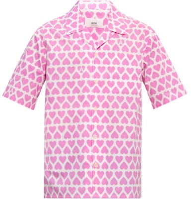 Camisa de Manga Corta Rosa con Estampado de Corazones Ami Paris SS23. HSH203CO0029-662 Buy Camisa de Manga Corta Rosa con Estampado de Corazones Ami Paris SS23. HSH203CO0029-662
