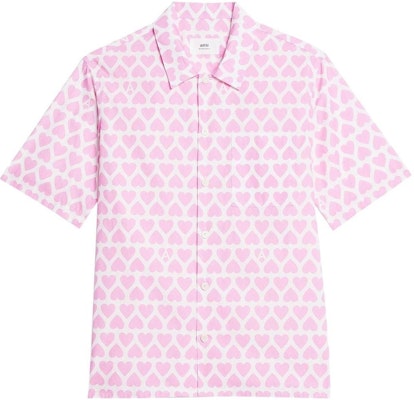 Camisa de Manga Corta Rosa con Estampado de Corazones Ami Paris SS23. HSH203CO0029-662 Order Camisa de Manga Corta Rosa con Estampado de Corazones Ami Paris SS23. HSH203CO0029-662