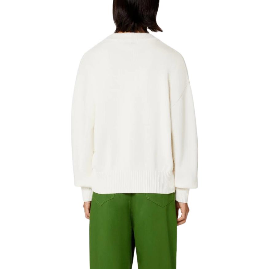 Ami Paris AMIPARIS SS23 Red Heart V-Neck Knit Sweater Unisex - Off-White. UKC008016-175 圖 4