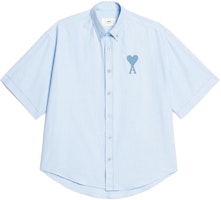 Ami Paris AMIPARIS SS23 Sky Blue Solid Color Short Sleeve Shirt Unisex. USH201CO0031-450 Ami Paris AMIPARIS SS23 Sky Blue Solid Color Short Sleeve Shirt Unisex. USH201CO0031-450
