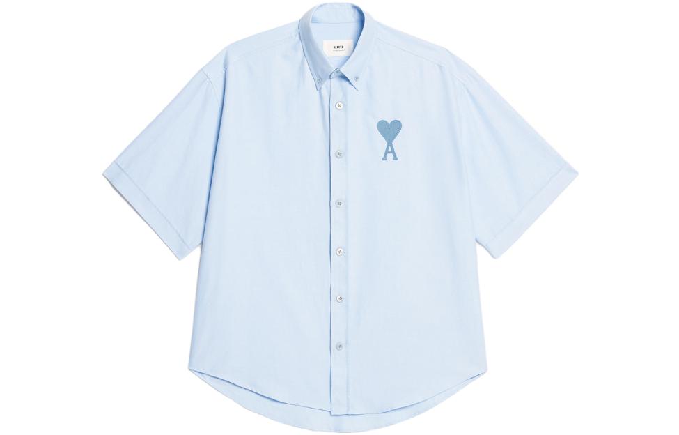Order Ami Paris AMIPARIS SS23 Camisa Azul Cielo de Manga Corta Unisex. USH201CO0031-450
