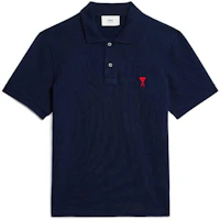 Ami Paris AMIPARIS SS23 Solid Heart Logo Slim Fit Polo Shirt Unisex Navy Blue. HPL001760-491 Ami Paris AMIPARIS SS23 Solid Heart Logo Slim Fit Polo Shirt Unisex Navy Blue. HPL001760-491