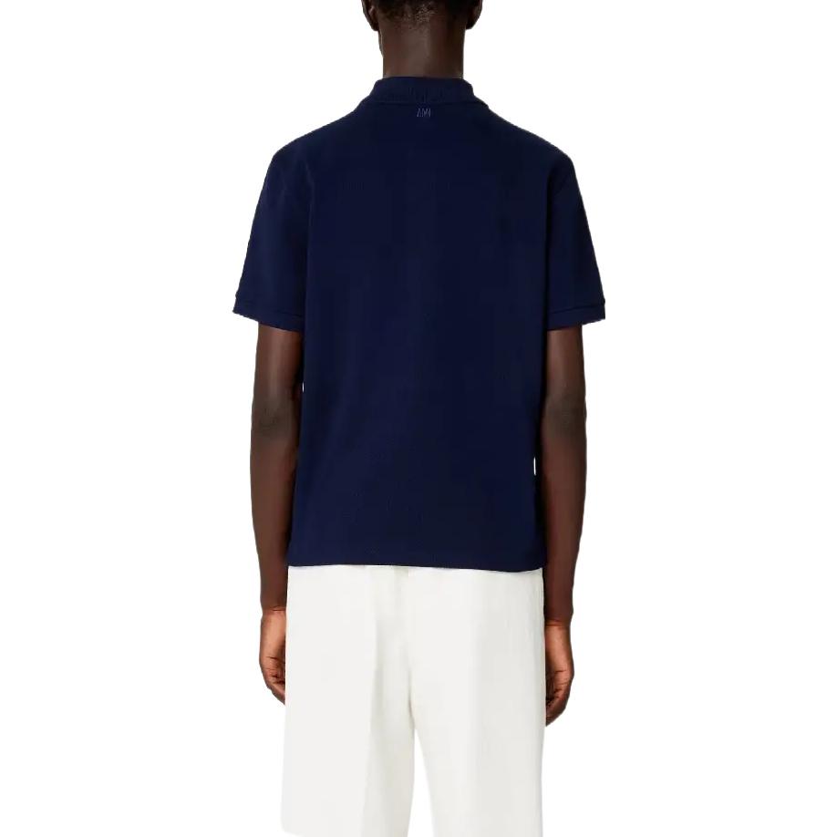 Purchase Ami Paris SS23 Solid Heart Logo Slim Fit Polo Unisex Biru Navy. HPL001760-491