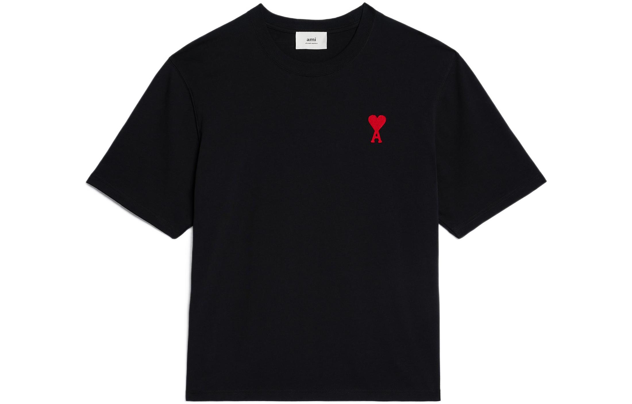 Order Ami Paris AMIPARIS SS23 男女款黑色寬鬆版紅心刺繡T恤。 UTS004-726009
