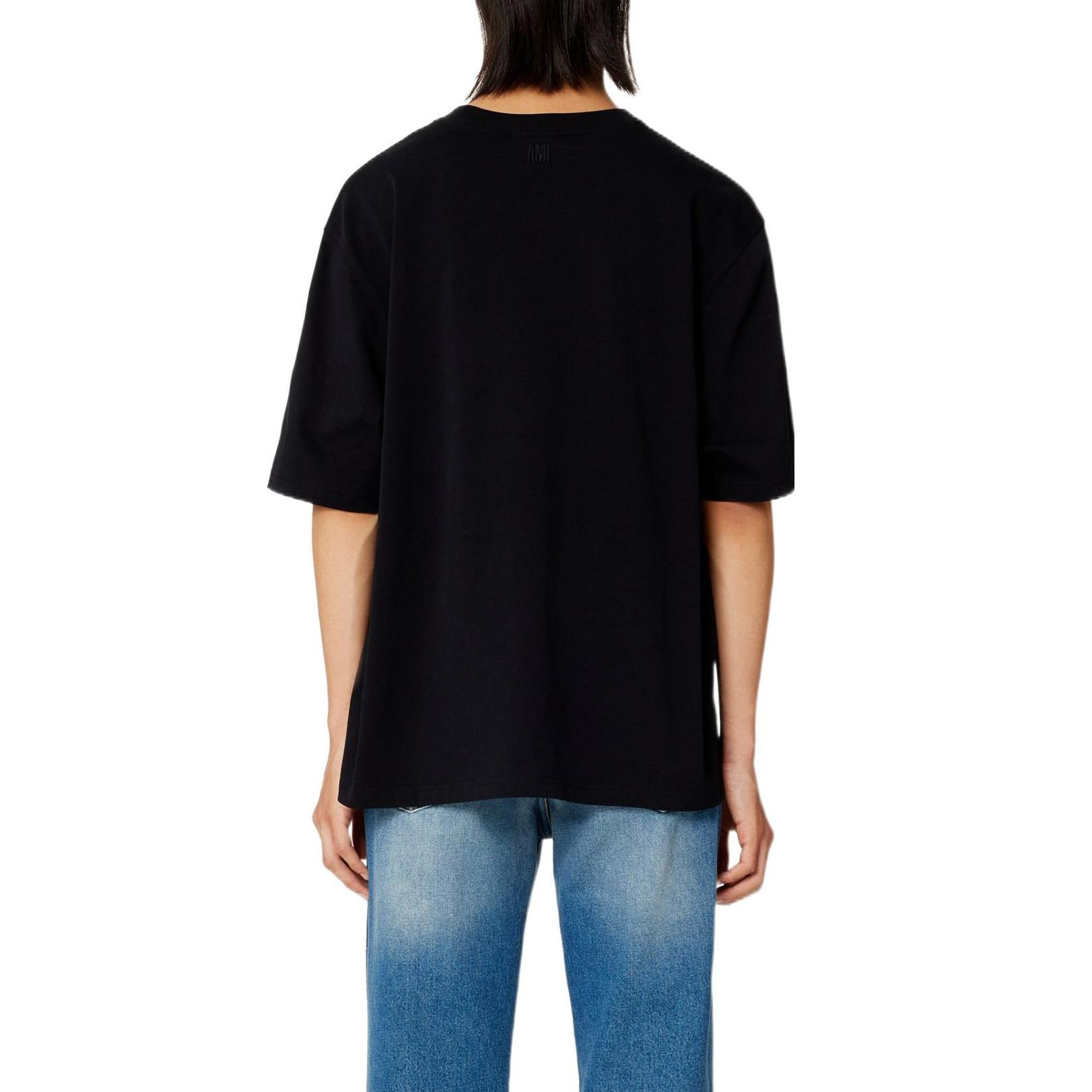 Purchase Ami Paris AMIPARIS SS23 男女款黑色寬鬆版紅心刺繡T恤。 UTS004-726009