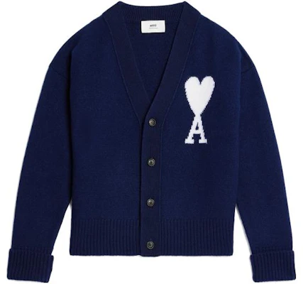 Ami Paris AMIPARIS SS23 男女款心型V領扣釦毛衣 海軍藍 UKC0020181-493 Order Ami Paris AMIPARIS SS23 男女款心型V領扣釦毛衣 海軍藍 UKC0020181-493