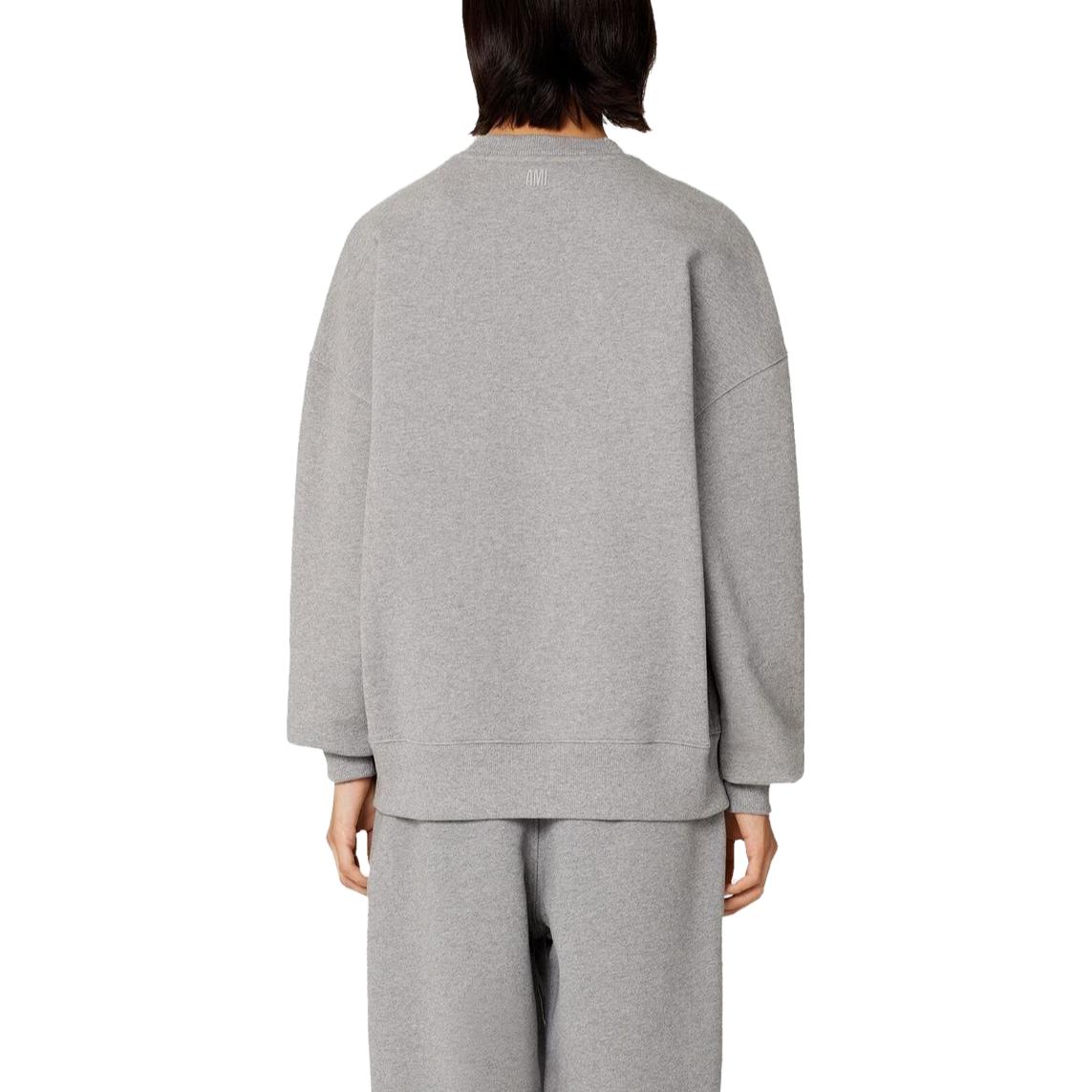 Ami Paris AMIPARIS SS23 Unisex Light Gray Sweatshirt with Logo Print and Crew Neck. USW009747-055 圖 5