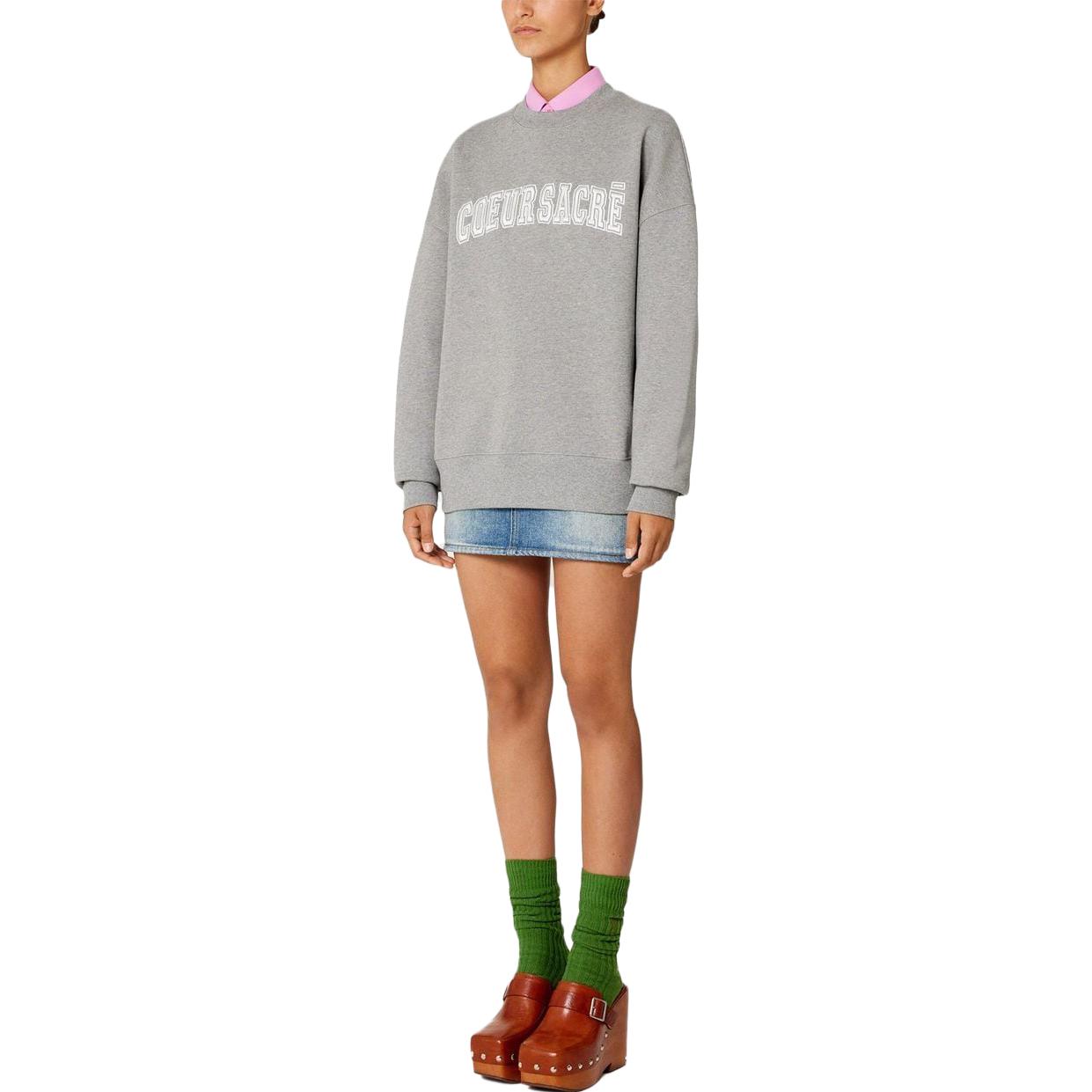 Ami Paris AMIPARIS SS23 Unisex Light Gray Sweatshirt with Logo Print and Crew Neck. USW009747-055 圖 6