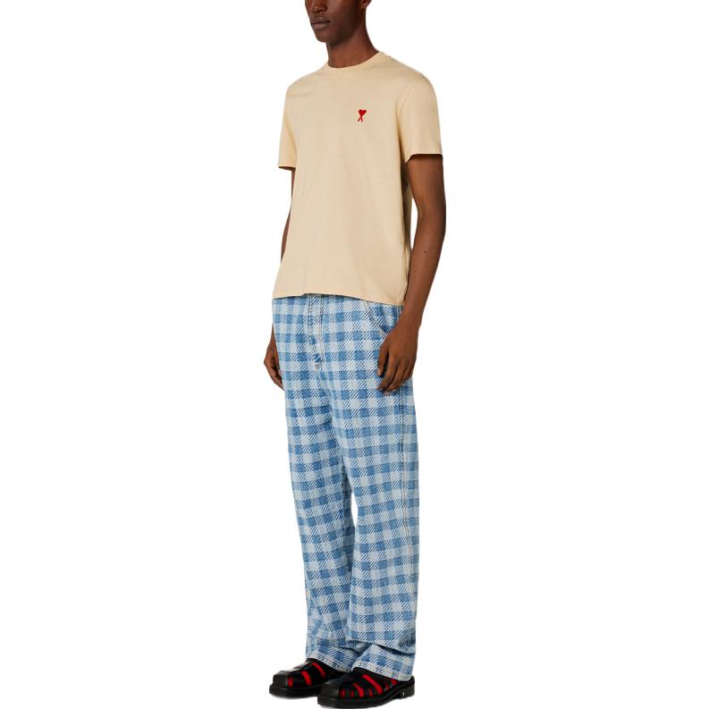 Details for AMI Paris AMIPARIS SS23 Baju-T Unisex Vanilla dengan Sulaman Logo. UTS001724-709