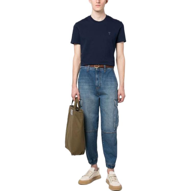 Lookbook Ami Paris AMIPARIS SS23 Jeans Jogger Efecto Lavado Azul HTR210DE0001-480