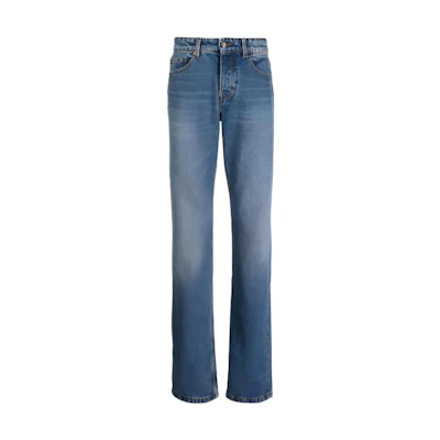 Ami Paris AMIPARIS SS23 Washed High-Waist Button Long Jeans Men’s Blue HTR001DE0001-001