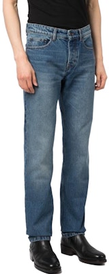 Ami Paris AMIPARIS SS23 男士藍色高腰鈕扣長牛仔褲 HTR001DE0001-001 Shop Ami Paris AMIPARIS SS23 男士藍色高腰鈕扣長牛仔褲 HTR001DE0001-001